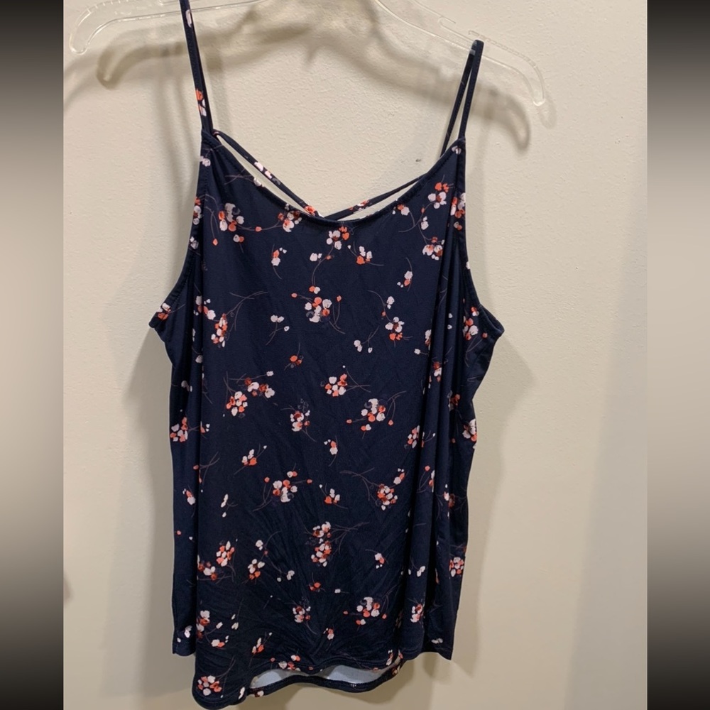 Blue Kaileigh lattice back knit top
